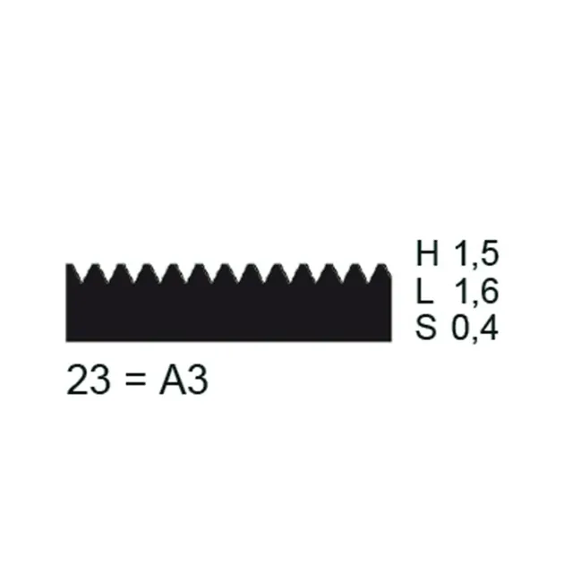 PPW Toothed Blade (Metal) - Blade For Smoothing Tooth-Scraper (Shape 23=A3) #7810E-23