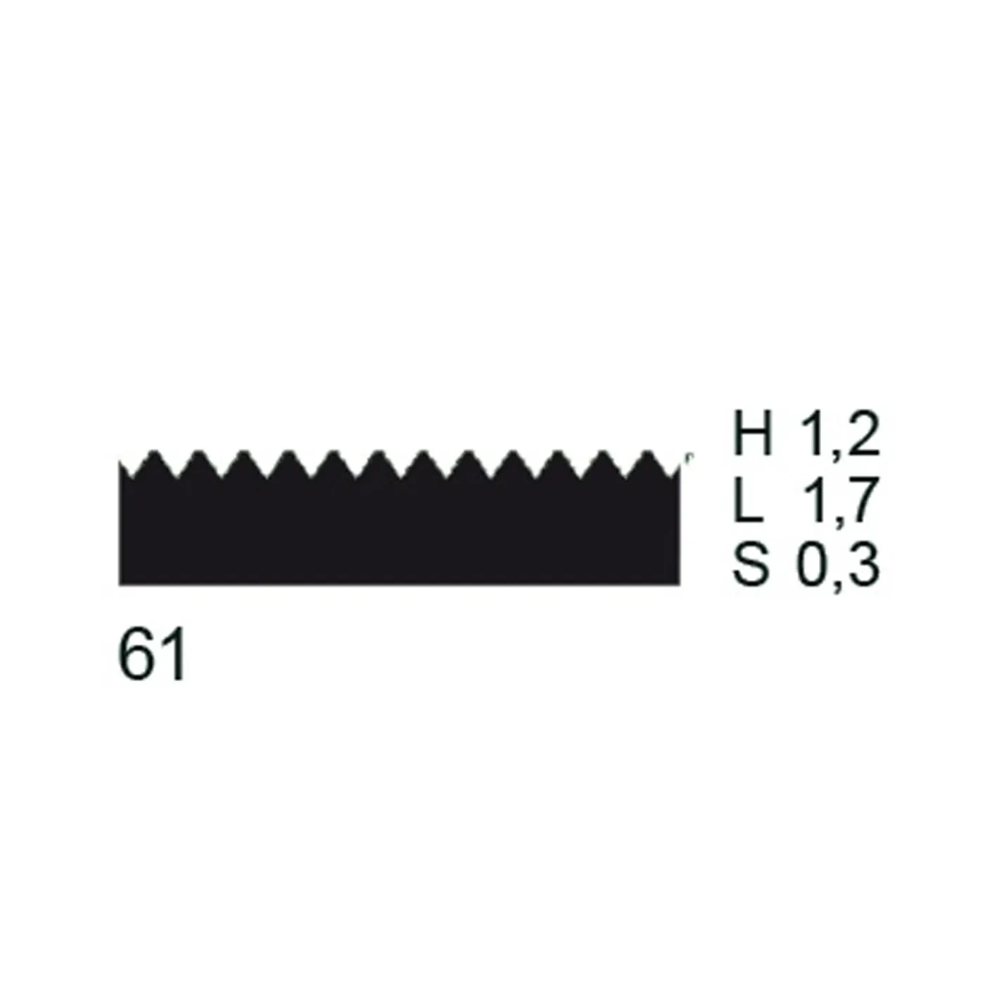 PPW Toothed Blade (Metal) - Shape 61