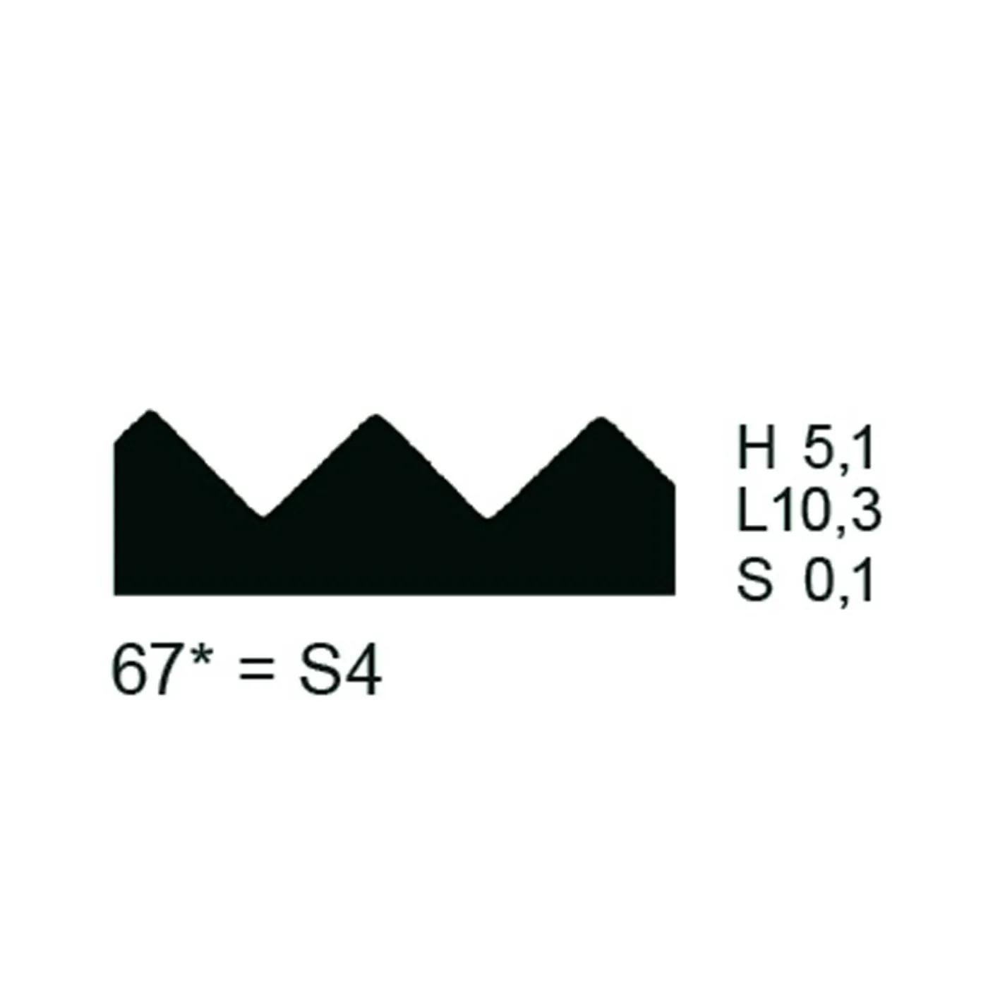 PPW Toothed Blade (Metal) - Blade For Smoothing Tooth-Scraper (Shape 67) #7810E-67