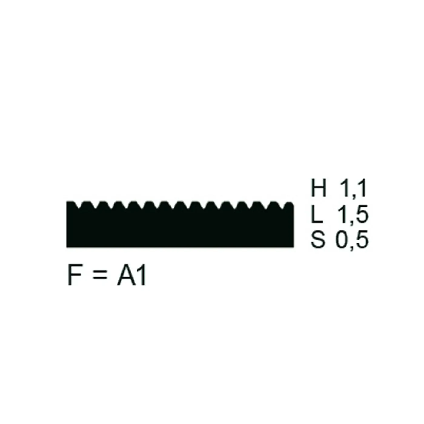 PPW Toothed Blade (Metal) - Shape F = A1